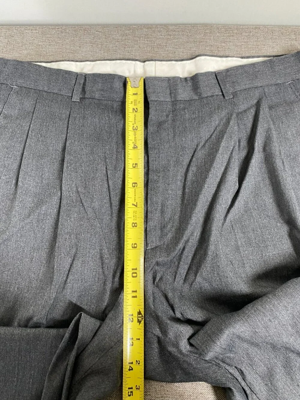 Haggar Pleated Dress Pants Men's 34 x 30 High Rise Gray Office Career
